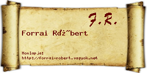 Forrai Róbert névjegykártya