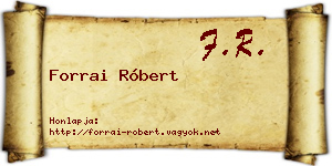 Forrai Róbert névjegykártya
