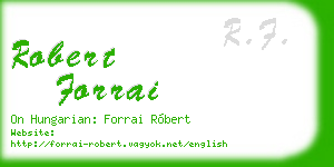 robert forrai business card